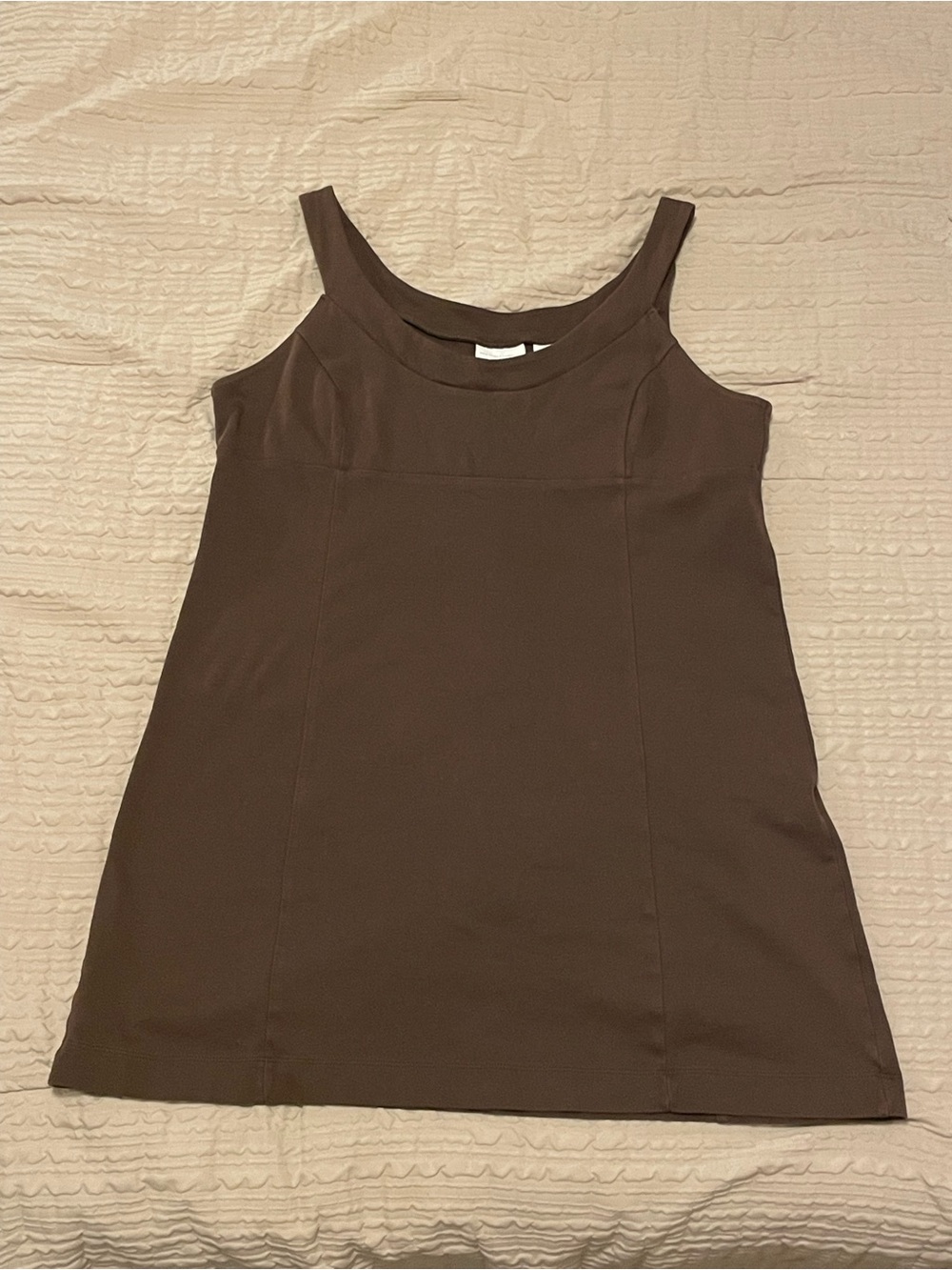 New York & Company Brown Crewneck Dress
